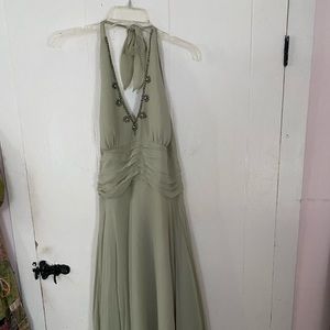 100% silk halter dress with beading